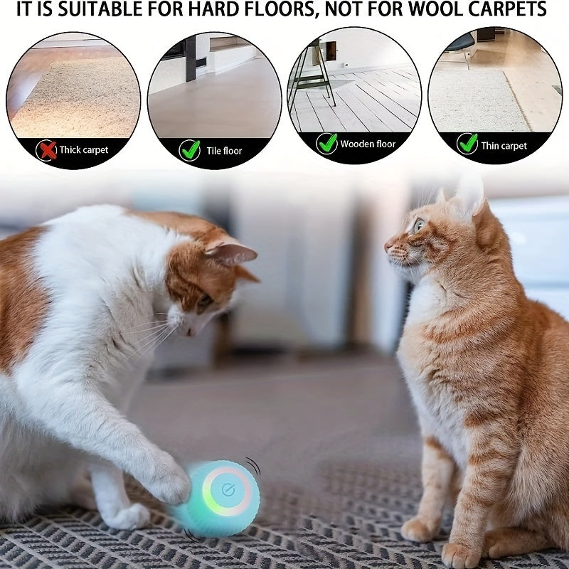1pc Whisker Wonderland Smart Interactive Cat Toy - Automatic Rolling Ball, Stimulating Feline Fun, Exercise and Mental Stimulation for Your Feline Friend - Interactive Toys