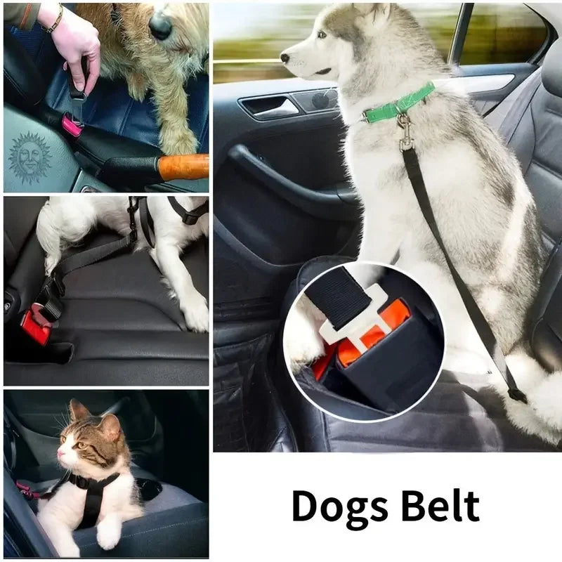 Adjustable Harness and Leash Cat Dog Car Seat Belt Pet Seat Vehicle Dog Harness Lead Clip TractionCar Travel Supplies for Dogs