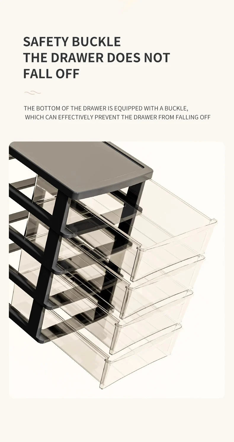 1Pc Storage Box,Space-Saving Clear Drawer Organizer (2/3/4-Tier) Sort Office,Home,dormitory,Makeup, Pens, Jewelry, Stationary 