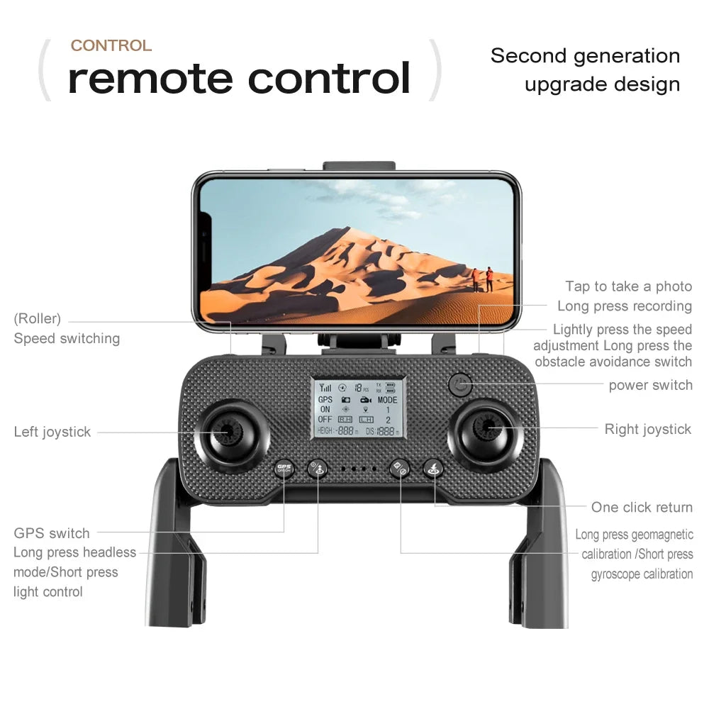 2024 Drone 8k Professional GPS 3 Axis Brushless Gimbal RC Quadcopter Obstacle Avoidance Drones With Camera HD 4K 5G Dron