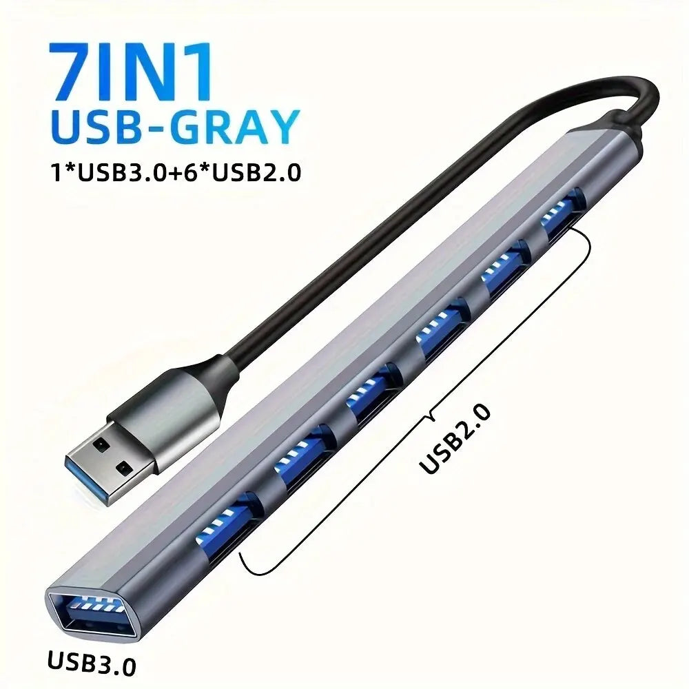 7 Ports USB 3.0 2.0 Type C HUB Expander Splitter High Speed OTG Adapter Docking Station For Laptop PC Hard Drive Mouse Keyboard