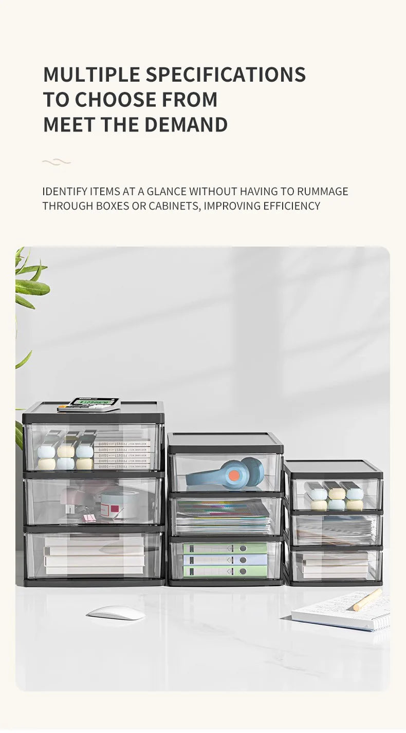 1Pc Storage Box,Space-Saving Clear Drawer Organizer (2/3/4-Tier) Sort Office,Home,dormitory,Makeup, Pens, Jewelry, Stationary 