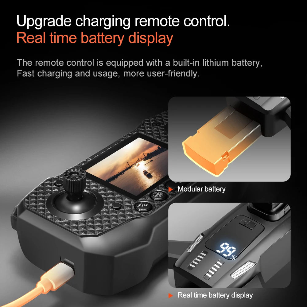 New Professional M6 Drone 8K HD With Screen WIFI FPV Smart Obstacle Avoidance Brushless Motor Remote Control Quadcopter Dron Toy