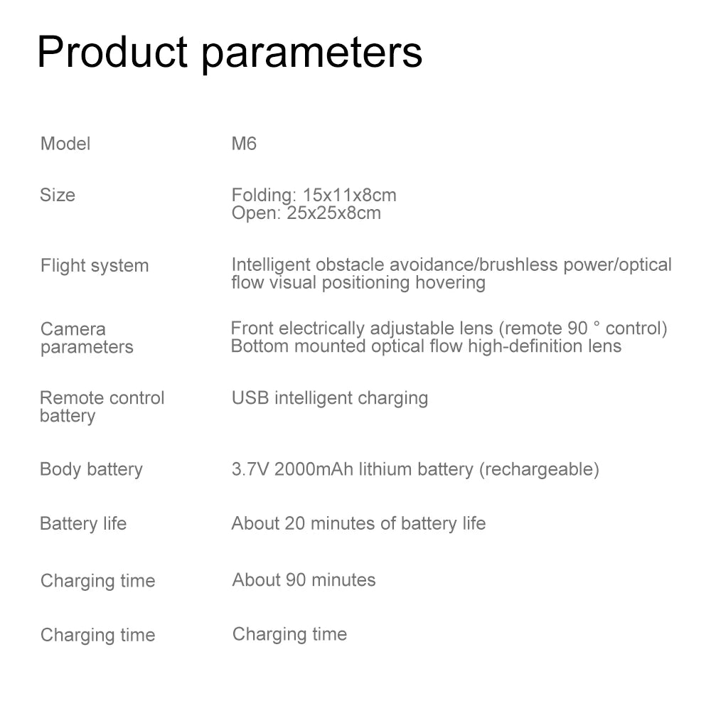 New Professional M6 Drone 8K HD With Screen WIFI FPV Smart Obstacle Avoidance Brushless Motor Remote Control Quadcopter Dron Toy