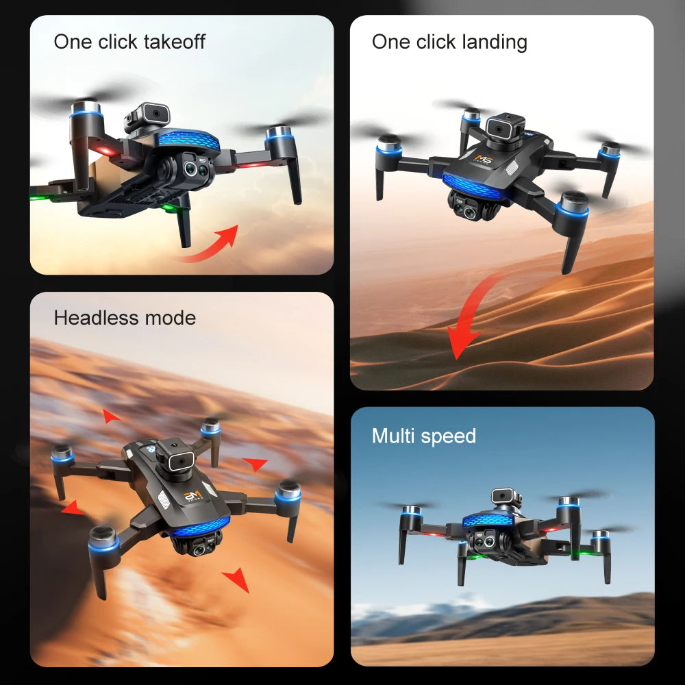 New Professional M6 Drone 8K HD With Screen WIFI FPV Smart Obstacle Avoidance Brushless Motor Remote Control Quadcopter Dron Toy