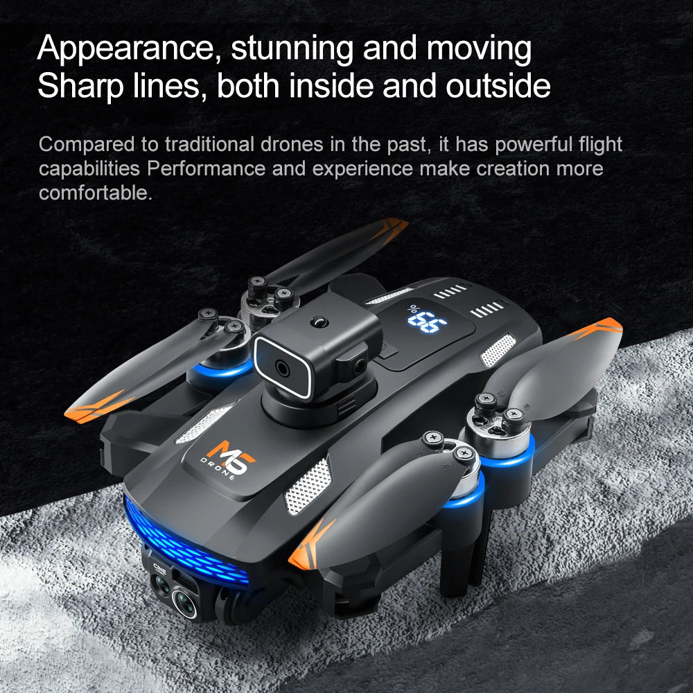 New Professional M6 Drone 8K HD With Screen WIFI FPV Smart Obstacle Avoidance Brushless Motor Remote Control Quadcopter Dron Toy