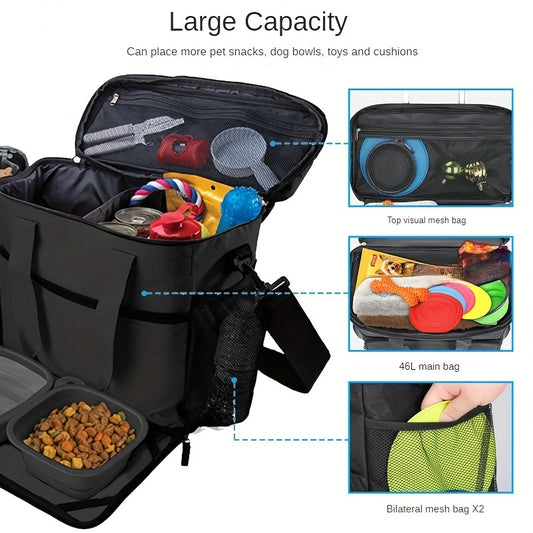 Dog Travel Bag - Convenient, Food & Snack Compartments, Perfect For Training & On-the-Go Adventures