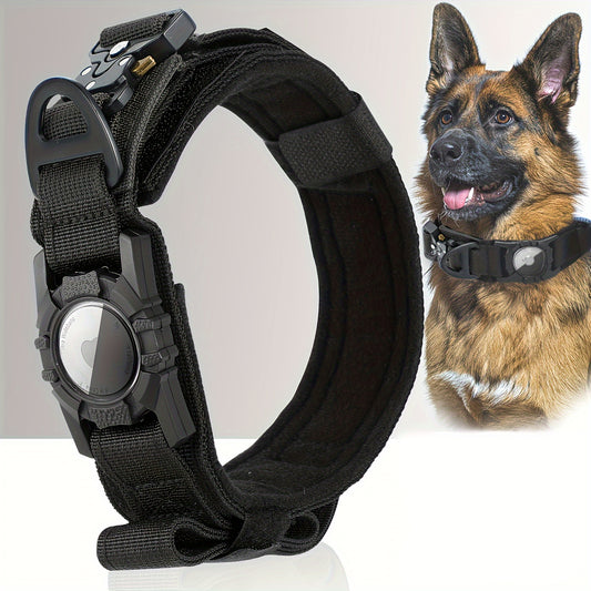 Durable Dog Collar with Handle for Large and Medium Dogs - Perfect for Airtag Tracking and Police Work